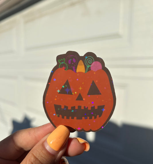 PUMPKIN HOLOGRAPHIC STICKER