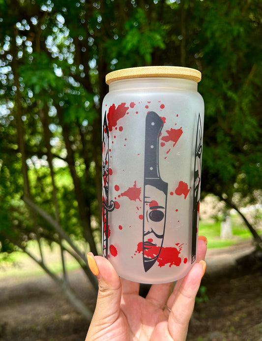 HORROR MOVIE KNIFE GLASS CUP